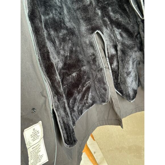 Vintage Military All Weather Men’s 40S Black Trench Coat Jacket Removable Liner - Picture 6 of 9